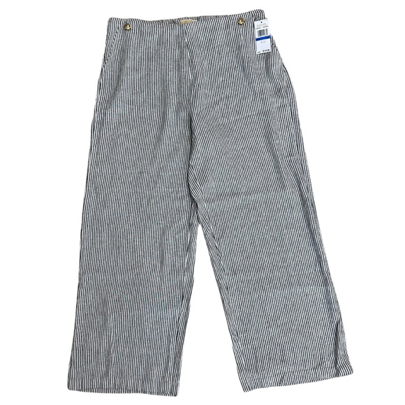 Michael Kors Striped Linen Blend Wide Leg Pants 
X-Large Casual Resort Wear NWT - Picture 1 of 9